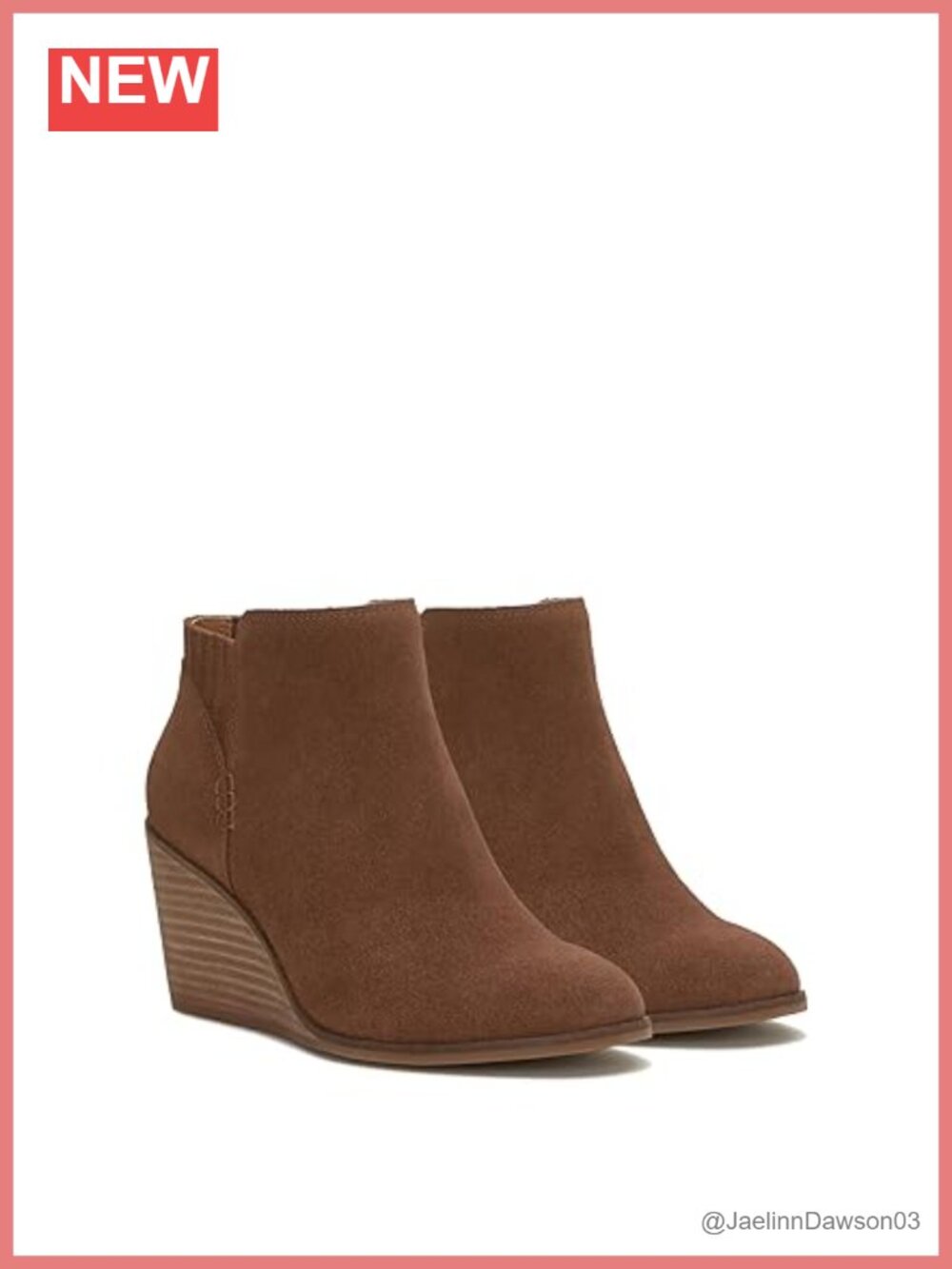 Suede Ankle Bootie Zip Closure Wedge Heel Boot